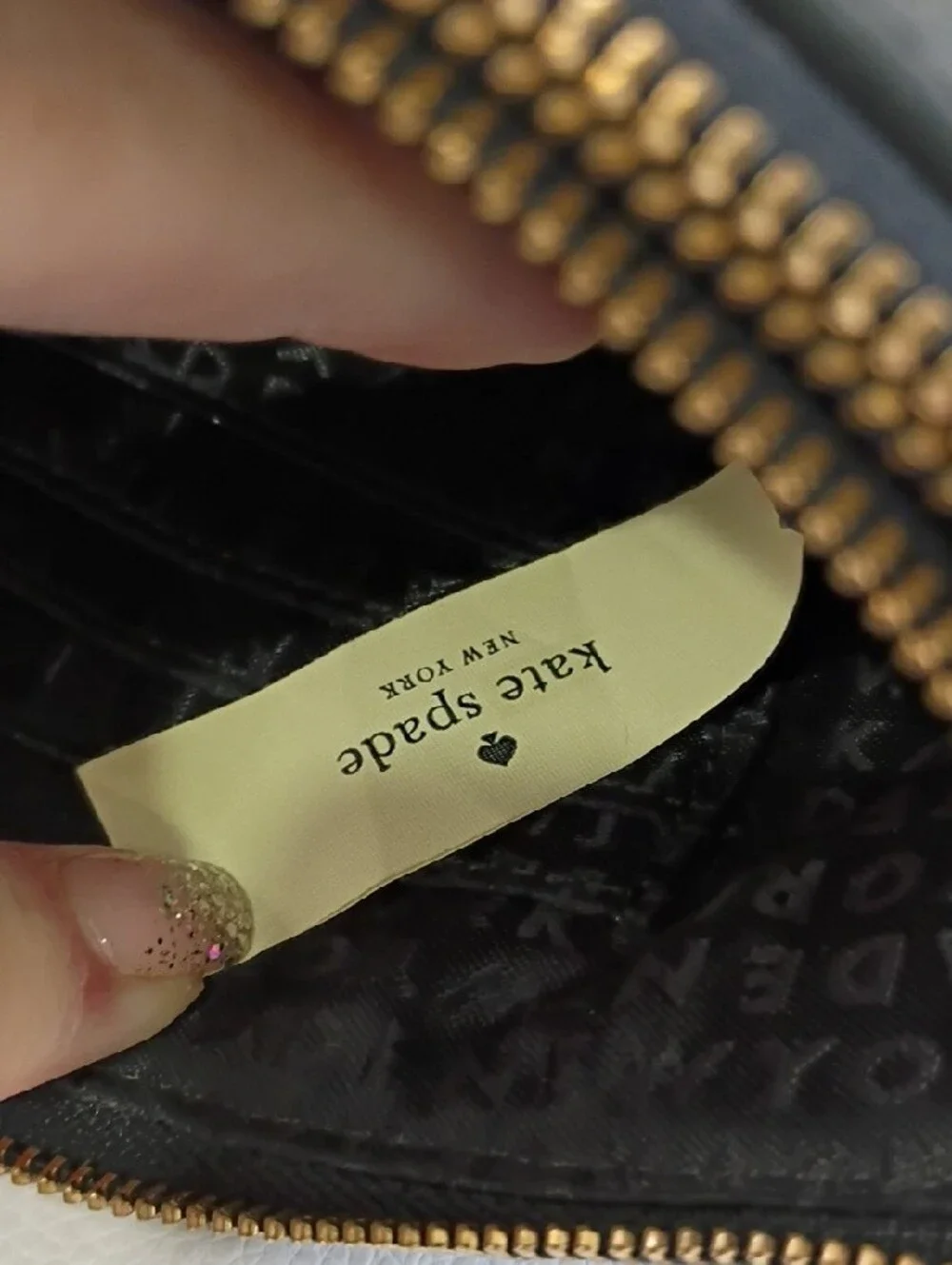 Kate Spade Leoni Black Pebbled Leather Double And Corner Zip Wristlet/Wallet
